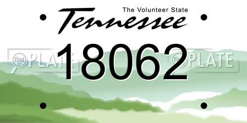 18062 Tennessee License Plate