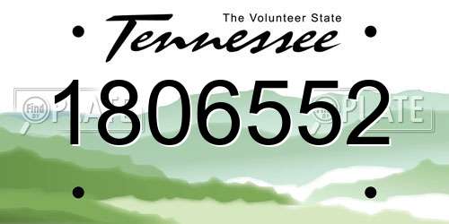 1806552 Tennessee License Plate