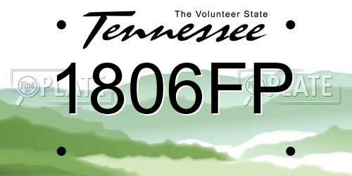 1806FP Tennessee License Plate