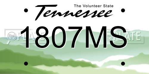 1807MS Tennessee License Plate