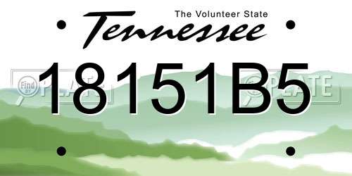 18151B5 Tennessee License Plate