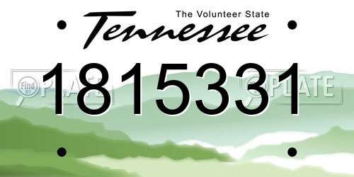 1815331 Tennessee License Plate