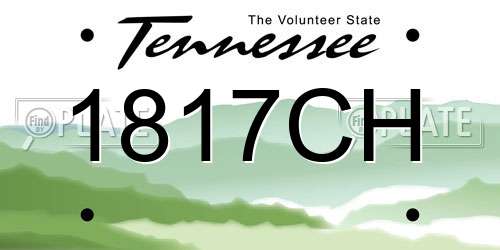 1817CH Tennessee License Plate