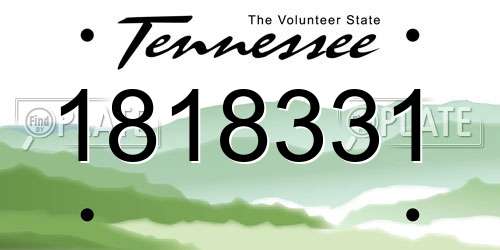 1818331 Tennessee License Plate