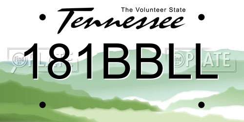 181BBLL Tennessee License Plate