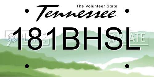 181BHSL Tennessee License Plate