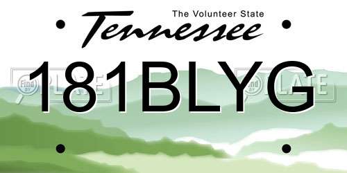181BLYG Tennessee License Plate