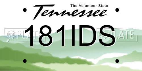 181IDS Tennessee License Plate
