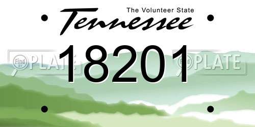 18201 Tennessee License Plate