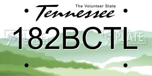 182BCTL Tennessee License Plate