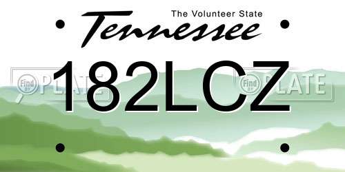 182LCZ Tennessee License Plate