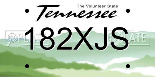 182XJS Tennessee License Plate