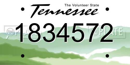 1834572 Tennessee License Plate