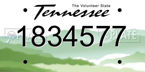 1834577 Tennessee License Plate