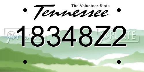 18348Z2 Tennessee License Plate