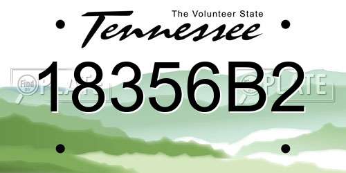 18356B2 Tennessee License Plate