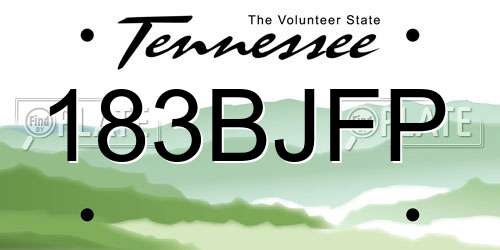 183BJFP Tennessee License Plate