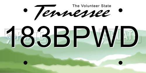 183BPWD Tennessee License Plate