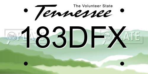 183DFX Tennessee License Plate