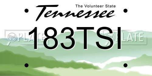 183TSI Tennessee License Plate