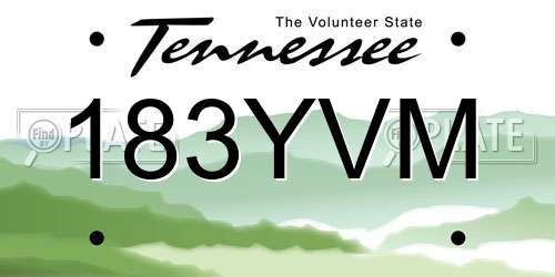 183YVM Tennessee License Plate