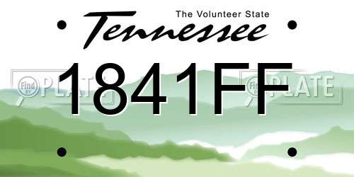 1841FF Tennessee License Plate