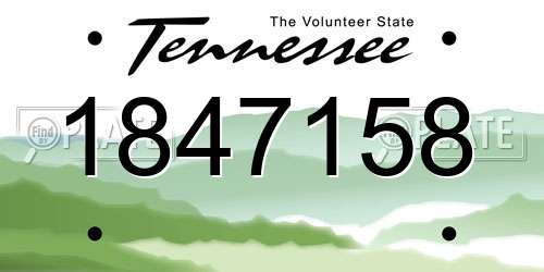1847158 Tennessee License Plate