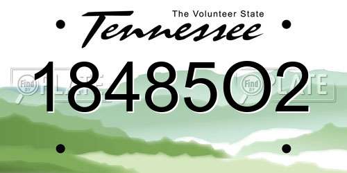 18485O2 Tennessee License Plate