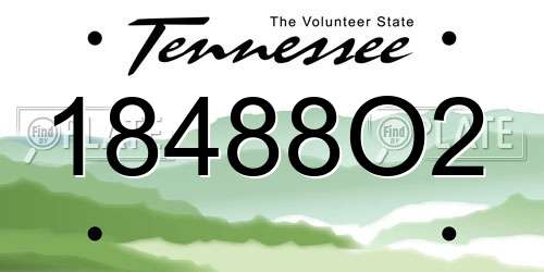 18488O2 Tennessee License Plate