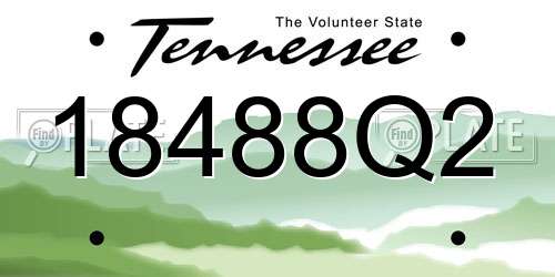 18488Q2 Tennessee License Plate