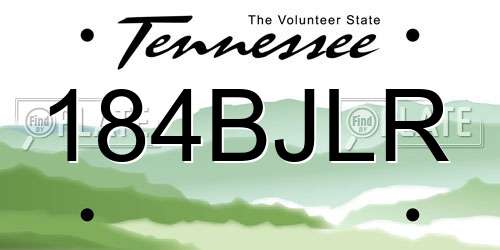184BJLR Tennessee License Plate