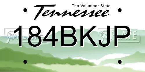 184BKJP Tennessee License Plate