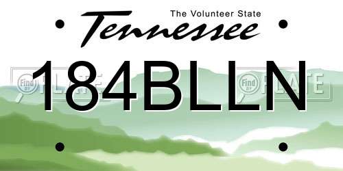 184BLLN Tennessee License Plate