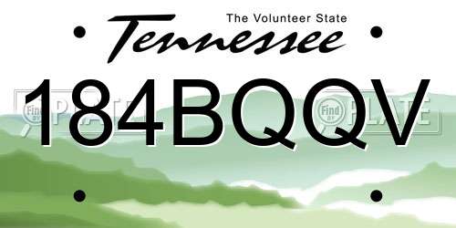 184BQQV Tennessee License Plate