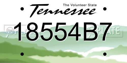 18554B7 Tennessee License Plate