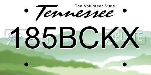185BCKX Tennessee License Plate