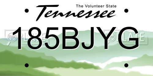 185BJYG Tennessee License Plate