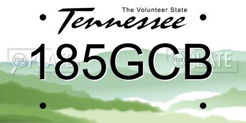 185GCB Tennessee License Plate
