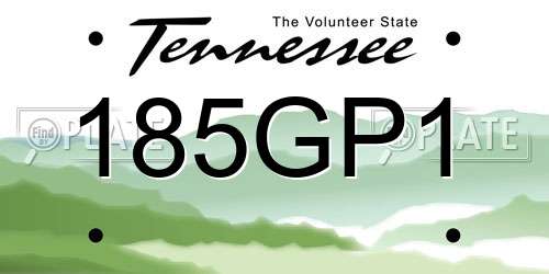 185GP1 Tennessee License Plate