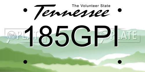185GPI Tennessee License Plate