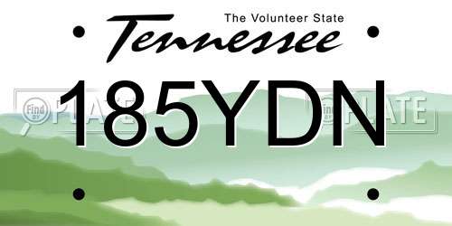 185YDN Tennessee License Plate