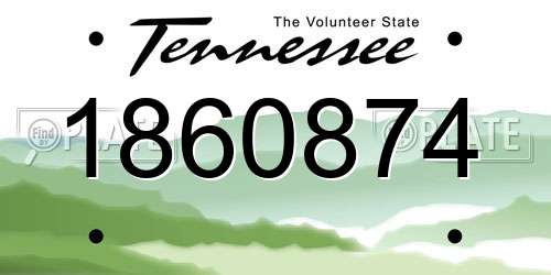 1860874 Tennessee License Plate