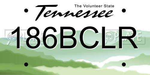 186BCLR Tennessee License Plate