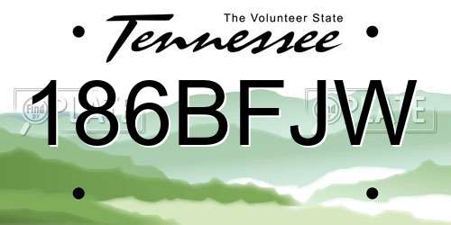 186BFJW Tennessee License Plate