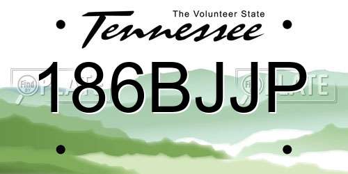 186BJJP Tennessee License Plate