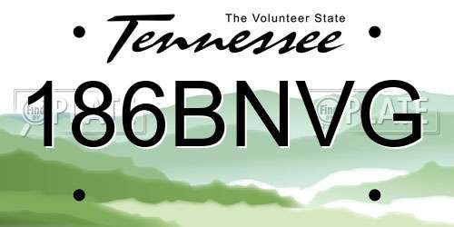 186BNVG Tennessee License Plate