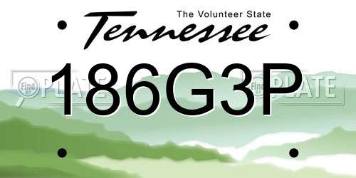 186G3P Tennessee License Plate
