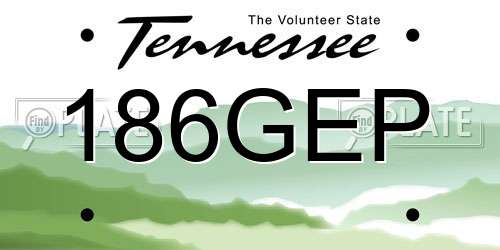 186GEP Tennessee License Plate