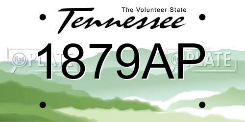 1879AP Tennessee License Plate