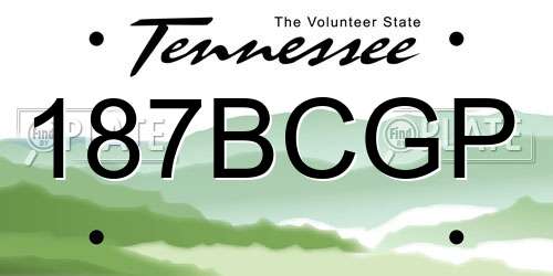 187BCGP Tennessee License Plate